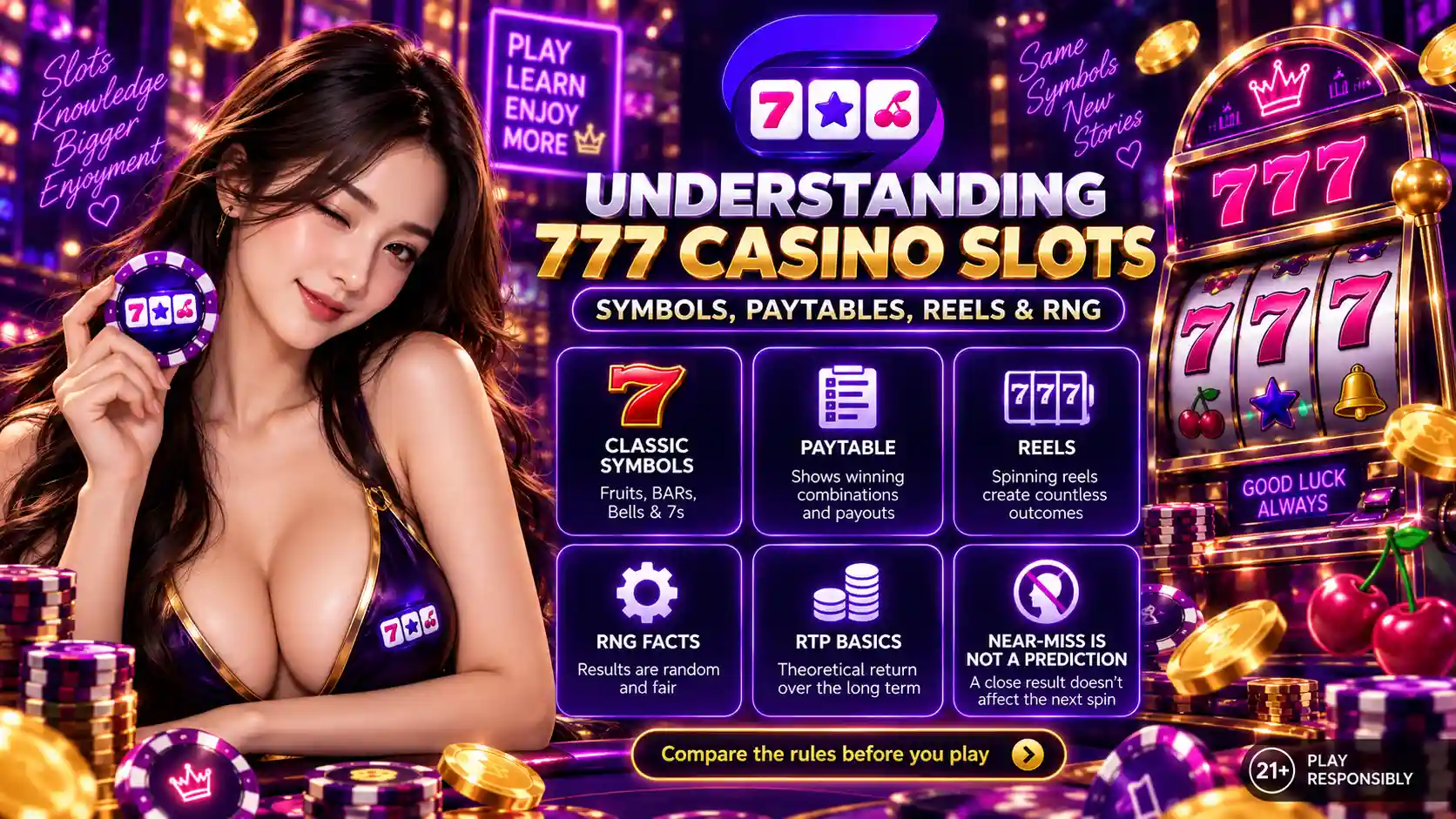 Classic 777 slot symbols, paylines and RNG explanation