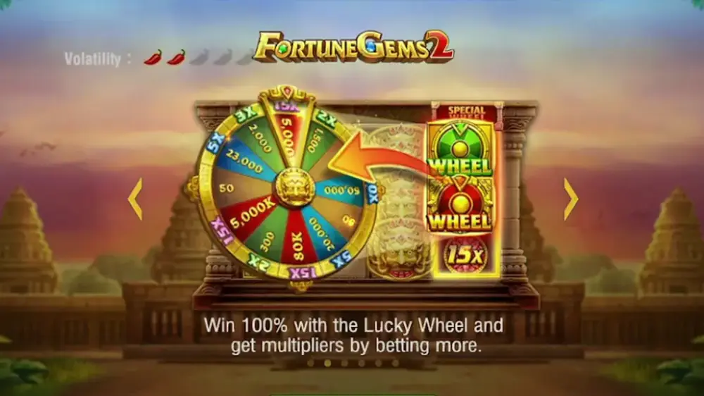 Official Fortune Gems 2 gameplay screen from JILI