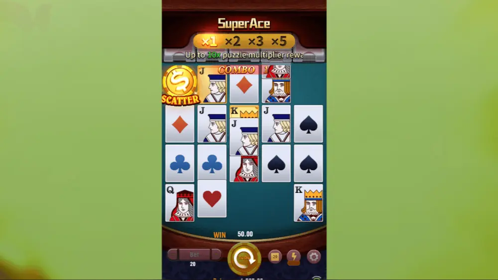 Official Super Ace gameplay screen from JILI
